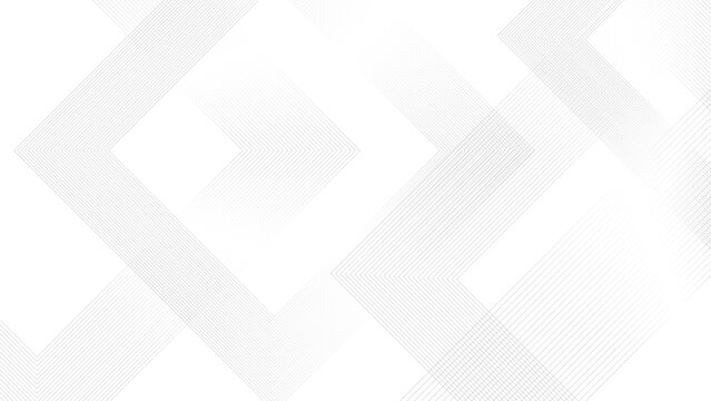 Abstract white background with gray geometric square lines pattern, minimal elegant tech vector texture wallpaper