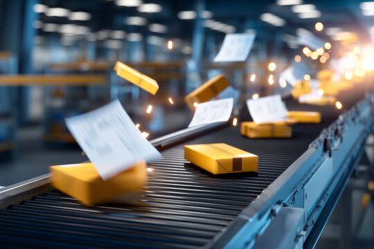 Efficient Sorting Machine Processing International Mail in Modern Facility