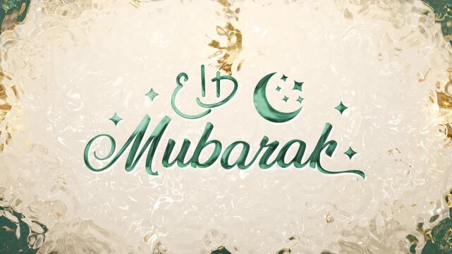 Eid mubarak greeting with a crescent moon symbol, perfect for social media posts, greeting cards, and holiday designs. Celebrate joyfully.