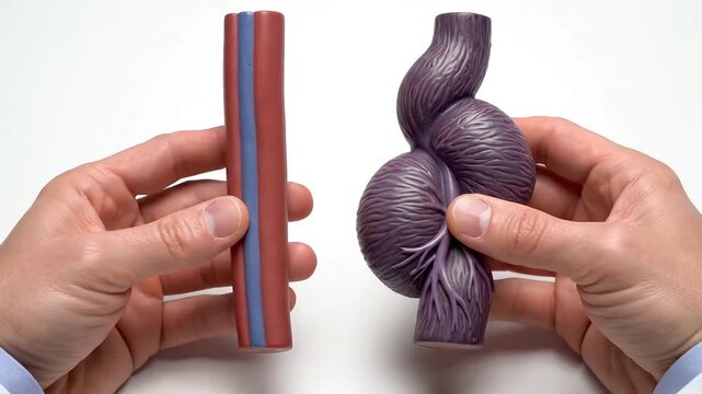 Medical Models Illustrating Intestinal Obstruction and Normal Bowel Anatomy.