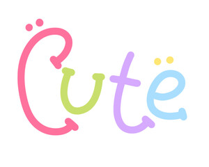 Obraz premium Colorful text with decorative hearts says 