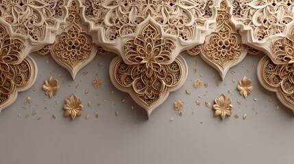 Ornate 3D Pattern Background for Eid al-Fitr Celebration in High Quality