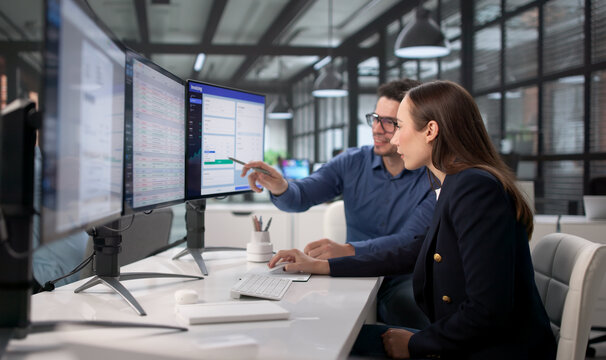 Corporate Office Bookkeepers Monitoring Payroll