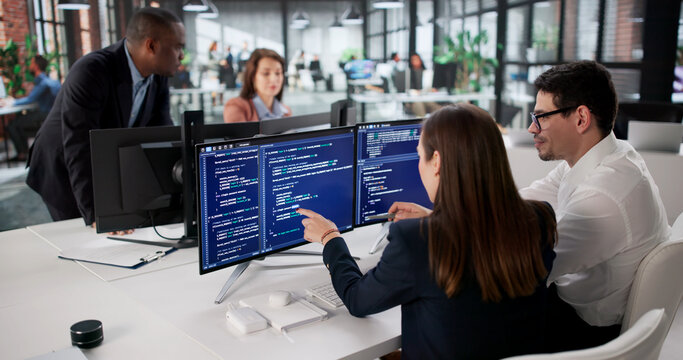 Agile Developing Team Codes New Software