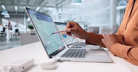 African Woman Balances Online Bank Account