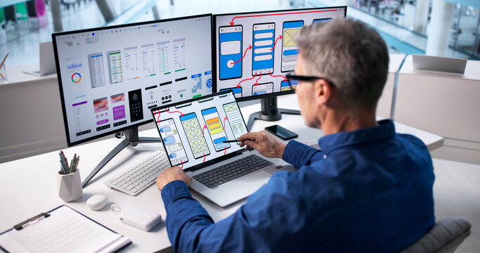 Skilled Website Designer Crafting User-Friendly Interface