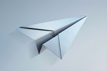 Obraz premium Metallic Paper Plane Illustration Representing Business Growth