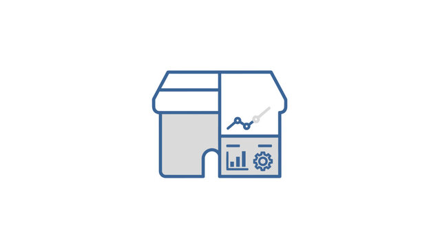 Simple Line Drawing of House Icon.