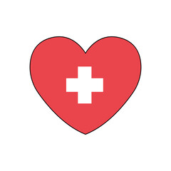 Obraz premium Red Medical Heart Icon