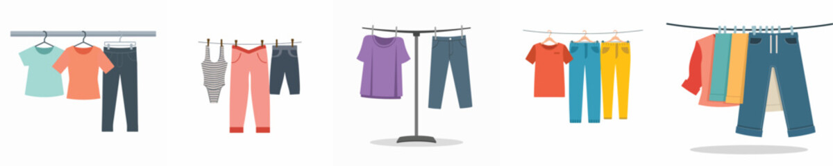 pants and clothes hanger vector