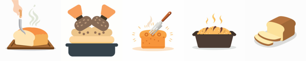 cute appetizing bread vector