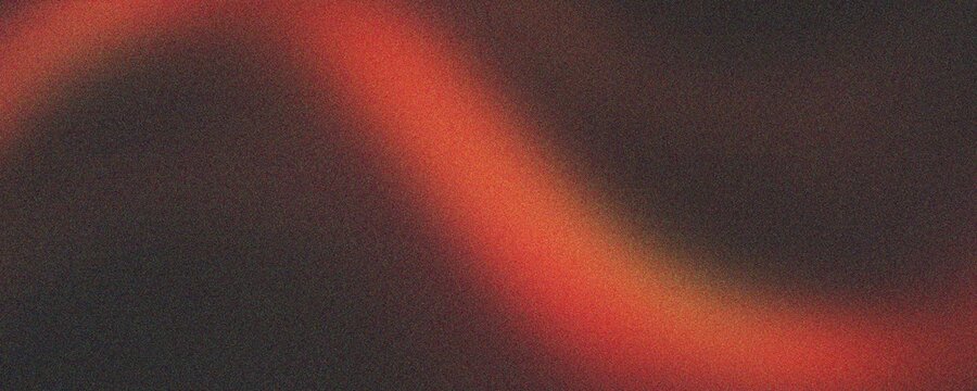 Red glowing light trail on dark grainy background with noisy texture