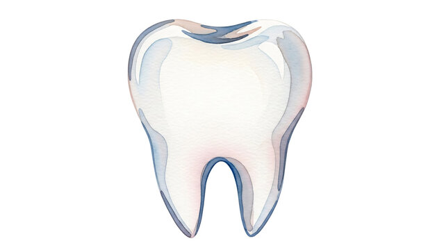 An illustration of tooth with watercolor paint on it and black background.