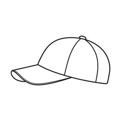 Fototapeta premium Baseball cap outline with visor