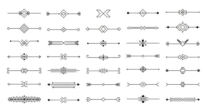 minimalist geometric line art dividers and text separators a versatile collection for graphic design web and invitation projects.