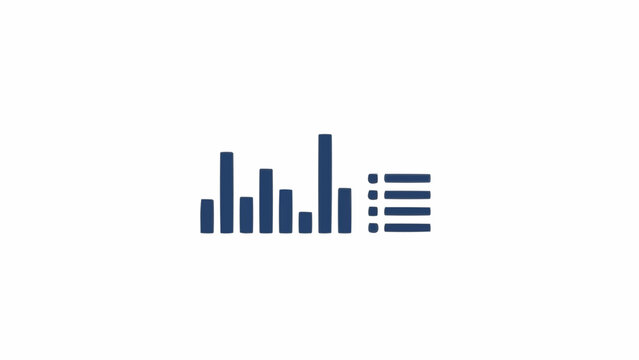 Blue Bar Chart Graph Icon Illustration.