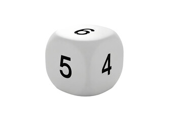 White Six Sided Dice Showing Six.