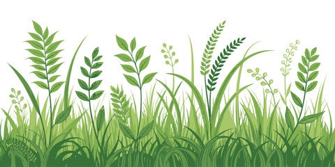 Obraz premium Lush green grass and plants growing naturally outdoors