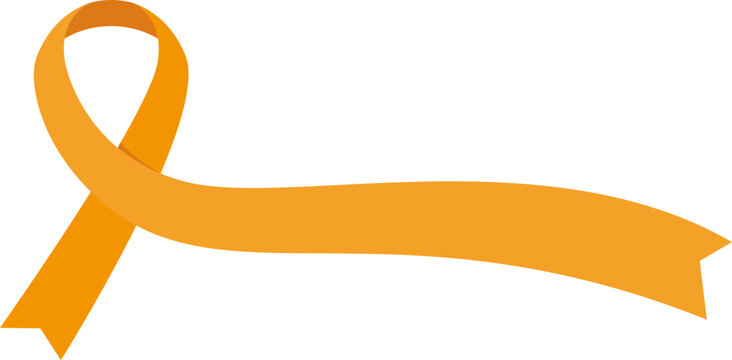 Orange Ribbon Symbol for Health Support Leukemia and Multiple Sclerosis