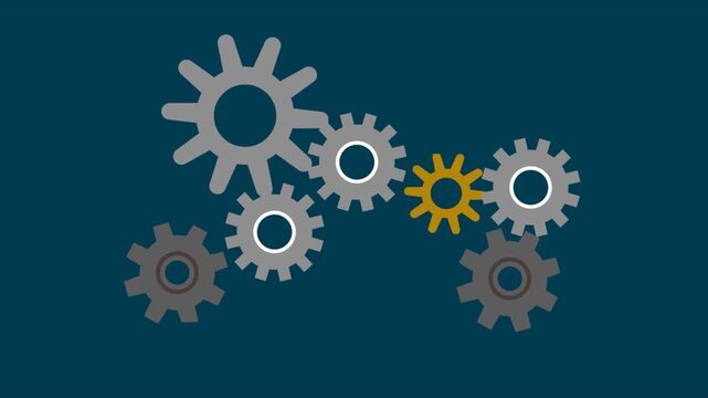 gears on blue background for mechanical engineering