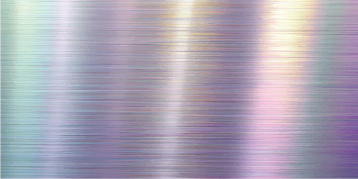 Abstract colorful purple background with a brushed silver metallic texture and shiny polished steel stripes on a grey industrial aluminum surface