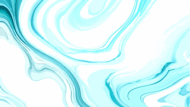 Vector Swirling aquamarine liquid art design, fluid watercolor. Beautiful design elements for modern graphic design