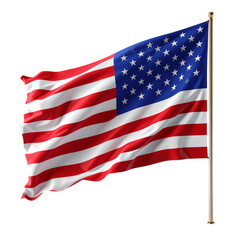 An american flag waving in the wind on black background stock photo.