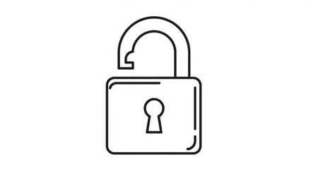 Open padlock icon with keyhole symbolizing security protection and freedom