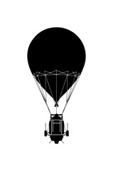 Obraz premium Vintage Hot Air Balloon with Automobile Attachment Vector Illustration