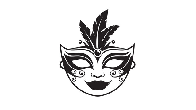 Ornate Carnival Mask with Intricate Black and White Design for Masquerade Festivities.