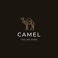 Camel line art logo with clean strokes symbolizing endurance and resilience.