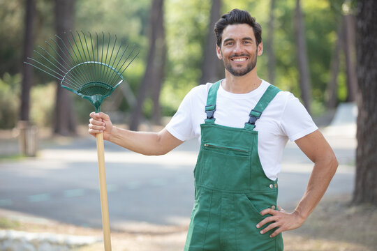 smiling man in the garden looking away