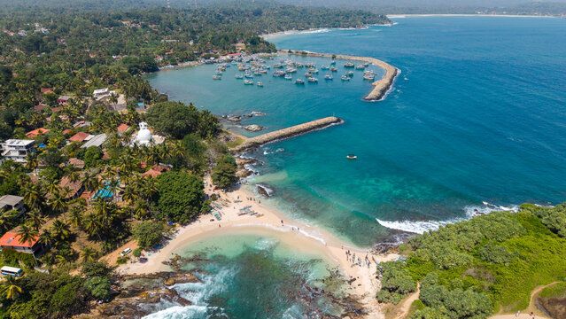 Blue beach in Dikwella Sri Lanka