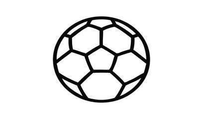 Fototapeta premium Simple outline drawing of a soccer ball on a white background