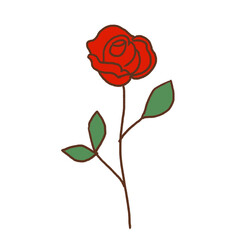 Fototapeta premium Minimalist red rose illustration on black background