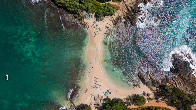 Blue beach in Dikwella Sri Lanka