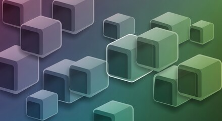 Obraz premium Vibrant 3D cubes in colorful gradient background for modern design