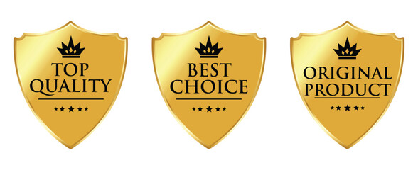 Top Quality Shield Badges: Best Choice Original Product Guarantee Icons
