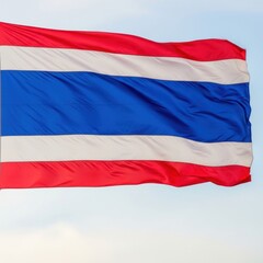 Thai Flag Waving in Daylight