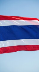 Thai Flag Waving in Daylight