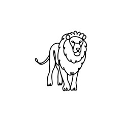 Simple Lion Outline Drawing © Legian Studio