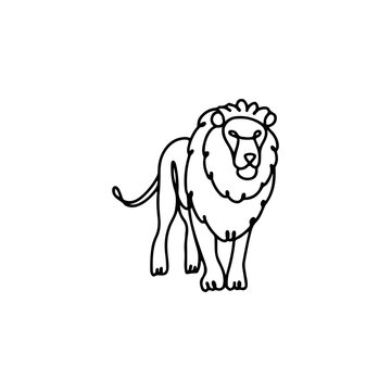 Simple Lion Outline Drawing