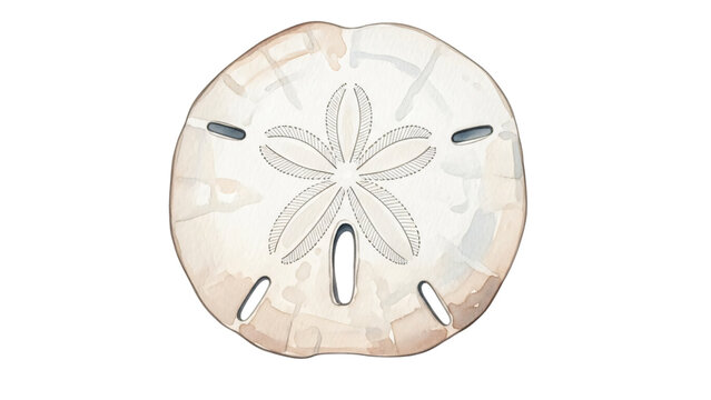 Sand dollar with starfish on it back and black background with white.