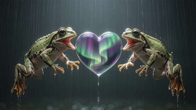 Frogs in Love on Valentine's Day