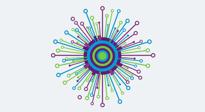 Futuristic abstract network graphic, visualizing the intricate connections and advanced processing capabilities of modern AI technology, representing digital innovation and data intelligence evolution