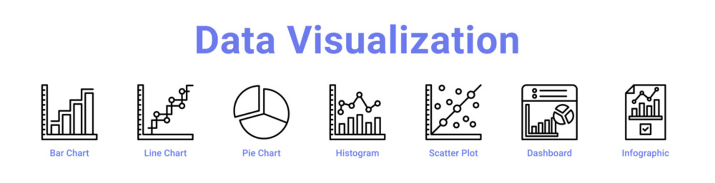 -Data Visualization Icon Banner and Collection