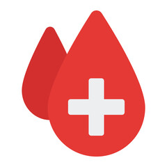 Fototapeta premium Blood Flat Icon Vector, HIV AIDS Awareness and Medical Healthcare Symbol for Hospital, Prevention Campaign, and Public Health Design