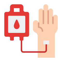 Obraz premium Blood Transfusion Flat Icon Vector, HIV AIDS Awareness and Medical Healthcare Symbol for Hospital, Prevention Campaign, and Public Health Design