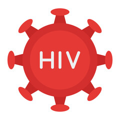 Fototapeta premium HIV Flat Icon Vector, HIV AIDS Awareness and Medical Healthcare Symbol for Hospital, Prevention Campaign, and Public Health Design
