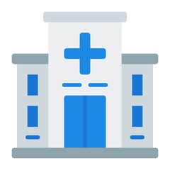 Hospital Flat Icon Vector, HIV AIDS Awareness and Medical Healthcare Symbol for Hospital, Prevention Campaign, and Public Health Design